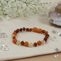 Barnsteen armband baby/peuter quartz, aventurijn