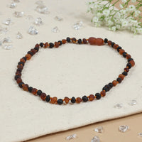 Barnsteen ketting kind cognac - cherry - unpolished