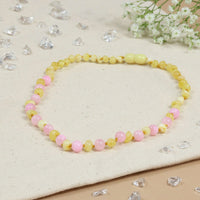 Barnsteen ketting baby/peuter milk - Pink Jade