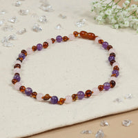 Barnsteen ketting dames amethist - rozenkwarts
