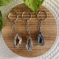 Agaat geode sleutelhanger