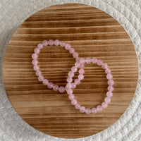 Rozekwarts kogelarmband 6mm kind