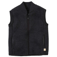 Bodywarmer kind gekookte wol - Antraciet