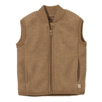 Bodywarmer kind gekookte wol - Karamel