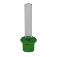 Cilinder vaasje van glas steker groen