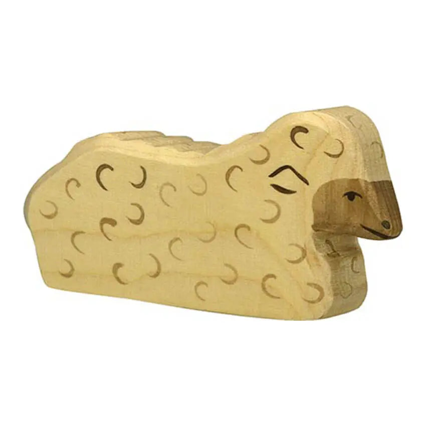 Houten schaap liggend