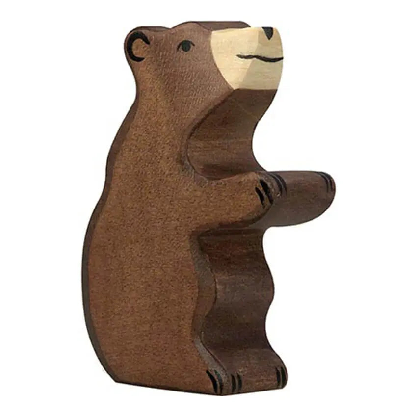 Houten bruine beer zittend