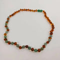 Barnsteen ketting dames cognac, green jade