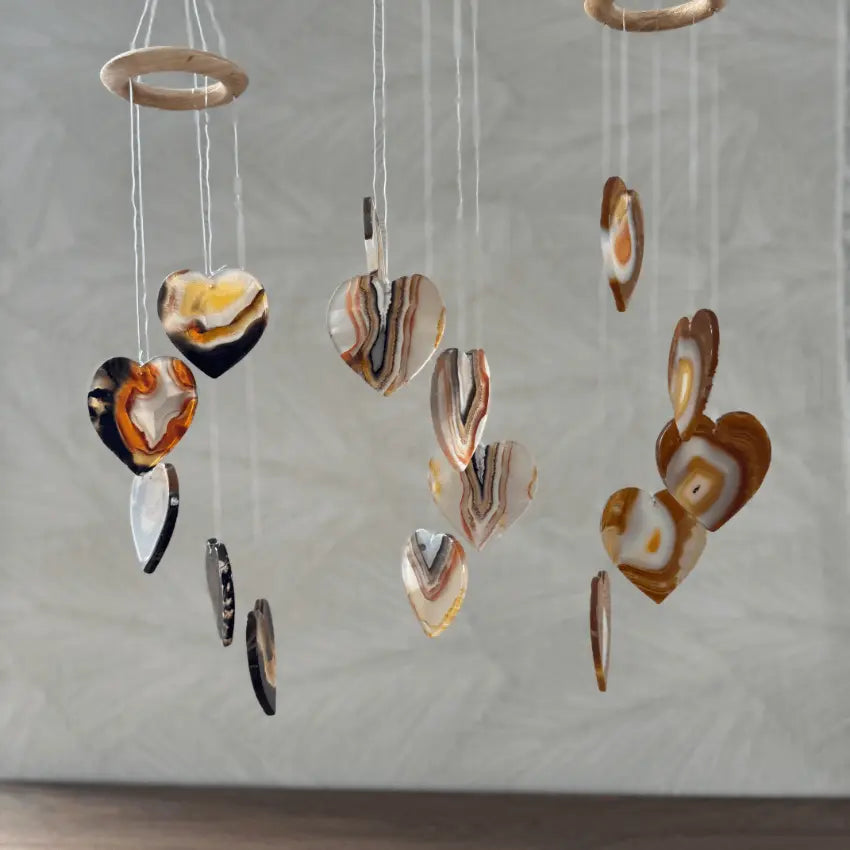 Agaat mobiel hanger hartjes