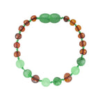 Barnsteen armband kind cognac - green jade