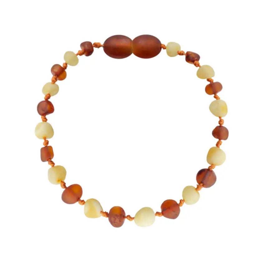 Barnsteen armband baby/peuter cognac - milk unpolished