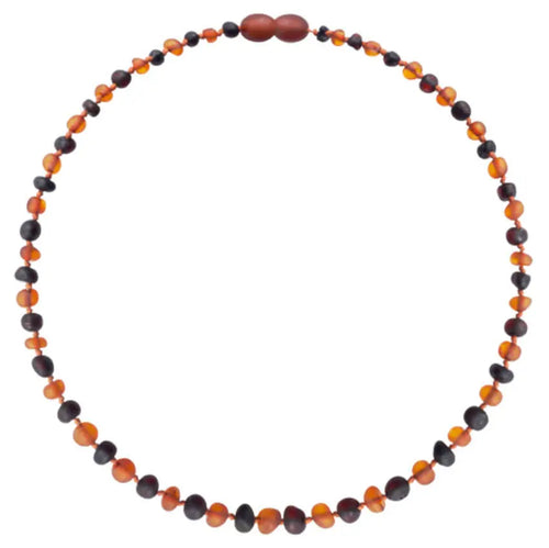 Barnsteen ketting baby/peuter cognac - cherry