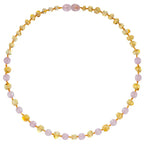 Barnsteen ketting baby/peuter lemon - rose quartz