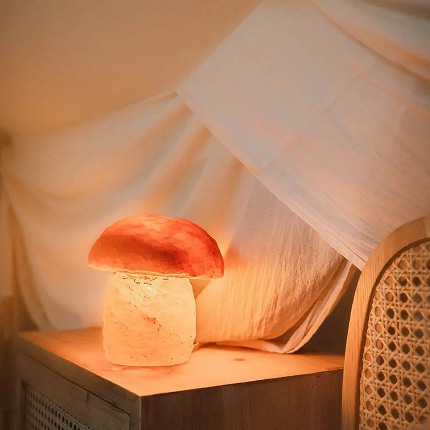 Himalaya zoutlamp paddenstoel