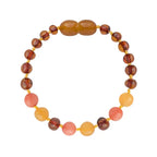 Barnsteen armband kind cognac - Aventurijn koraal