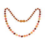 Barnsteen ketting kind cognac - aventurine coral