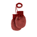 Gebreide wollen wantjes bordeaux rose