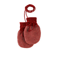 Gebreide wollen wantjes bordeaux rose