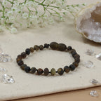 Barnsteen armband baby/peuter green - unpolished