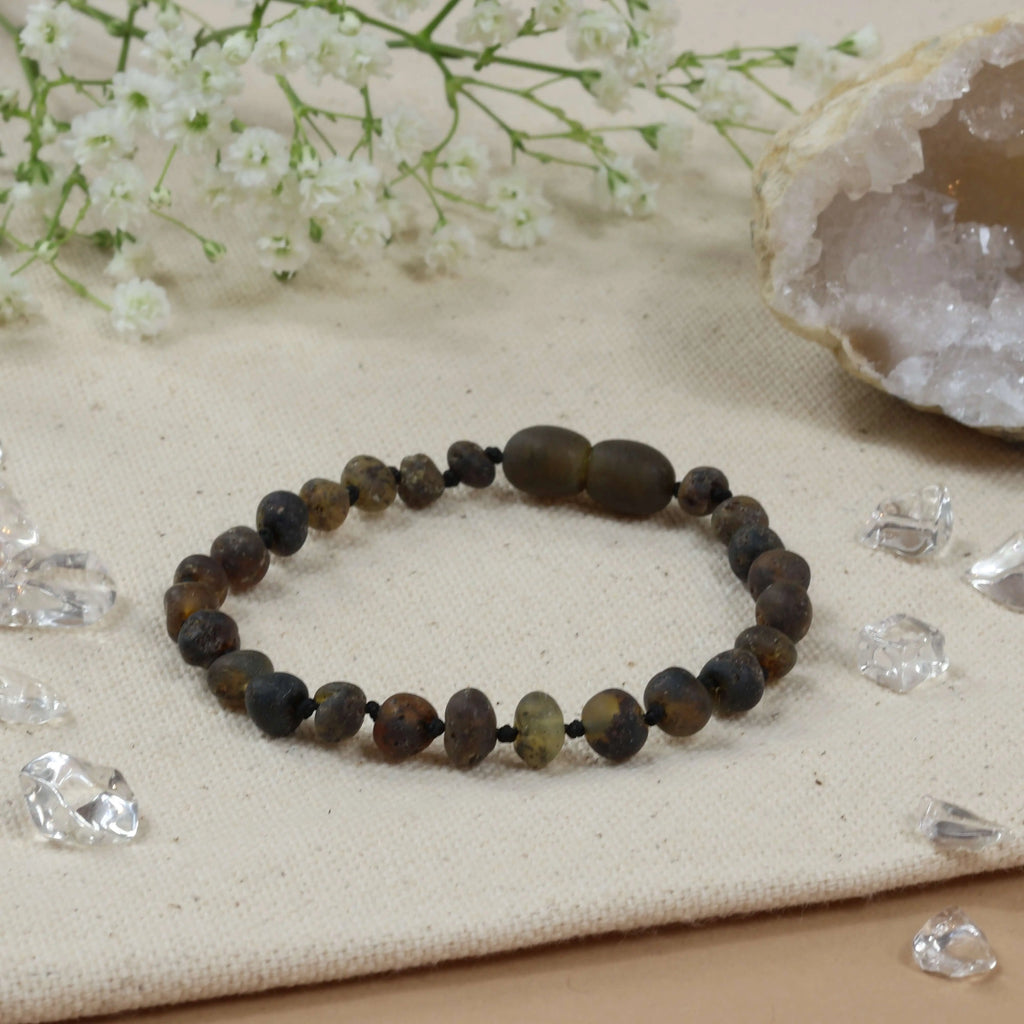 Barnsteen armband kind green- unpolished