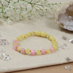 Barnsteen armband dames milk pink jade
