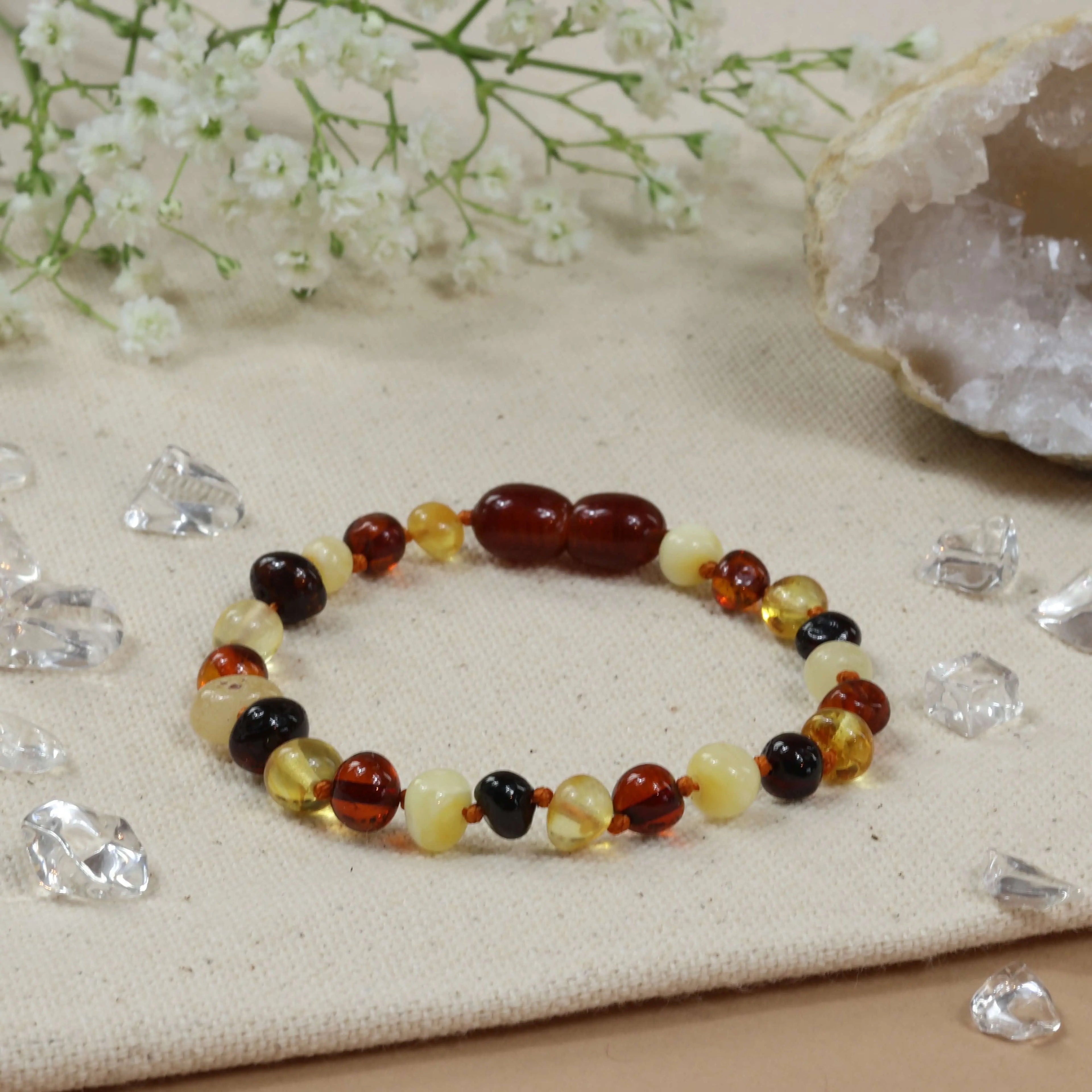 Barnsteen armband kind multi 4 colour luxury