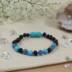 Barnsteen armband baby/peuter cherry - turkoois - jade