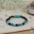 Barnsteen armband kind cherry - turkoois - jade