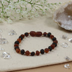 Barnsteen armband kind cognac - cherry - unpolished