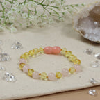Barnsteen armband kind lemon - rose quartz