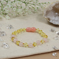 Barnsteen armband baby/peuter lemon - rose quartz