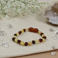 Barnsteen armband kind cognac - milk unpolished