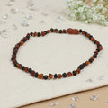 Barnsteen ketting baby/peuter cognac - cherry