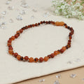 Barnsteen ketting 45cm cognac- aventurijn - jaspis