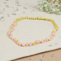 Barnsteen ketting kind milk - Pink Jade