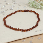 Barnsteen ketting kind cognac - unpolished