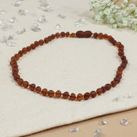 Barnsteen ketting kind cognac - unpolished