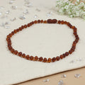 Barnsteen ketting dames cognac unpolished