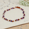 Barnsteen ketting kind amethist - rozenkwarts