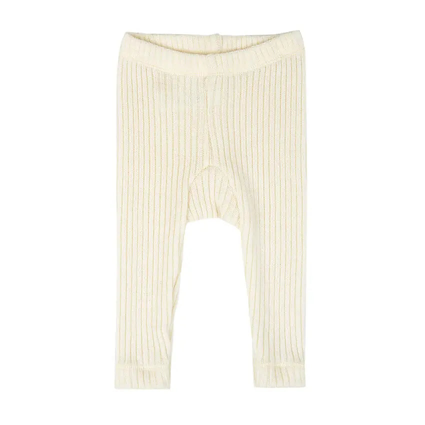 Gebreide wollen broek / legging ecru