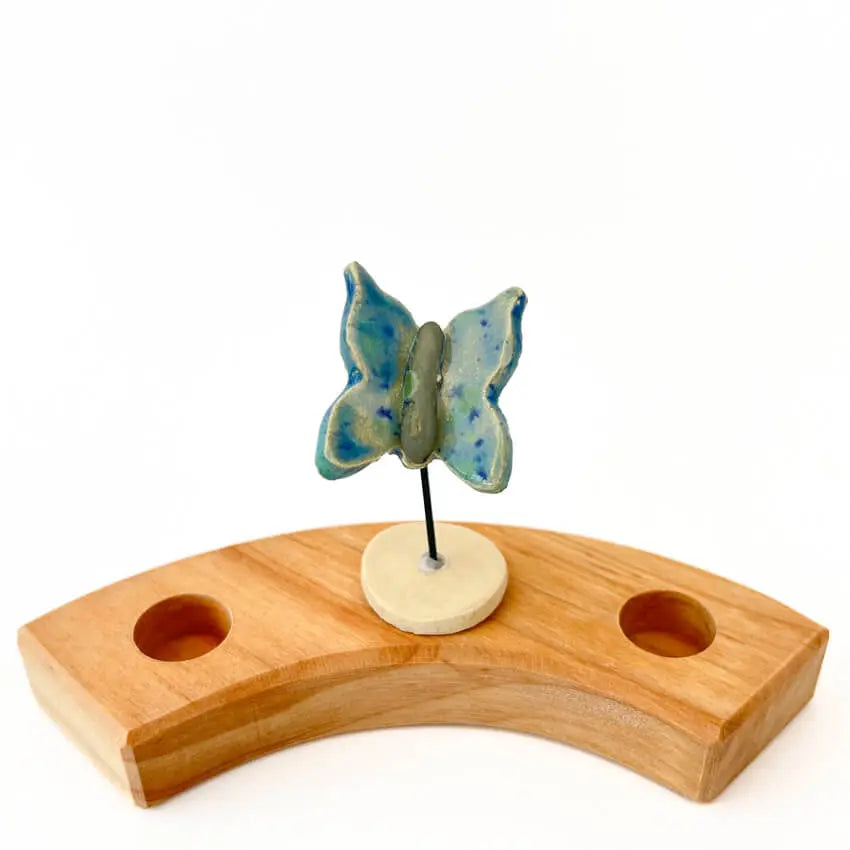 Vlinder blauw gespikkeld steker