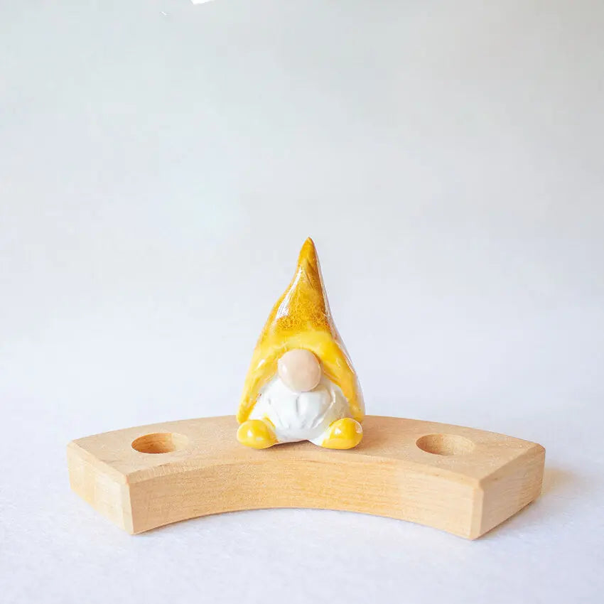Kabouter Tomte geel steker