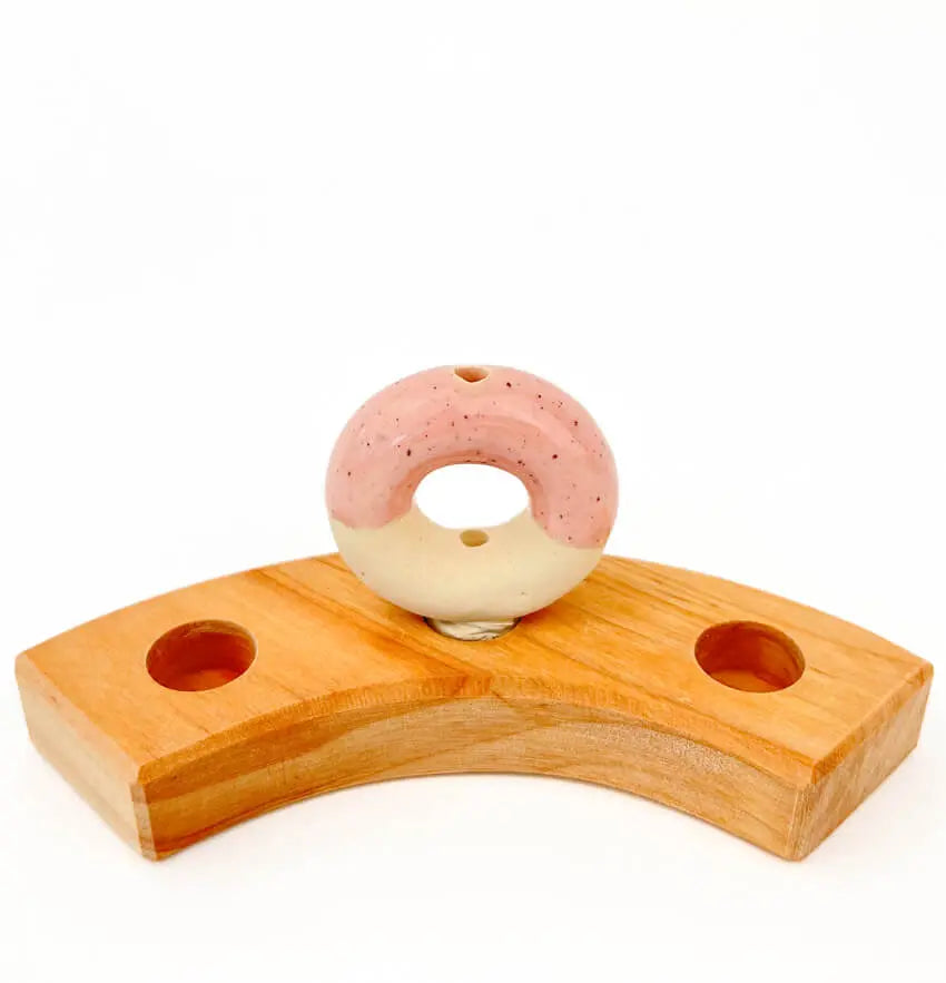 Donut vaasje roze steker