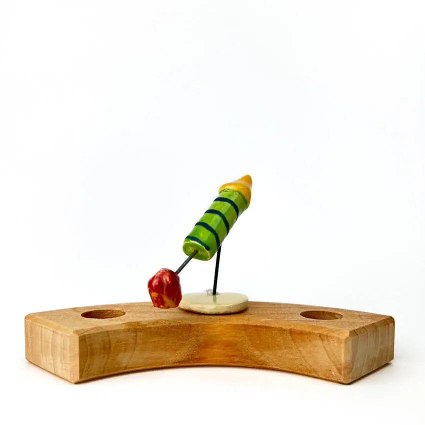 Vuurpijl groen met geel steker