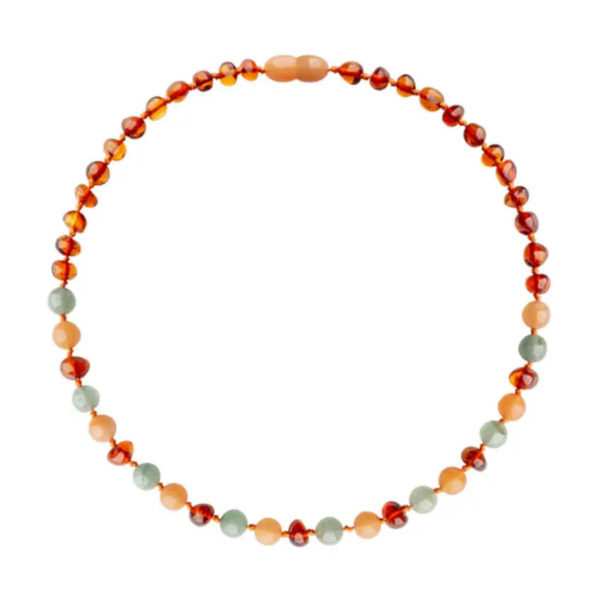 Barnsteen ketting dames aventurijn - jade