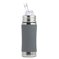 RVS rietjesfles 325ml grijs