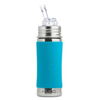 RVS rietjesfles 325ml aqua