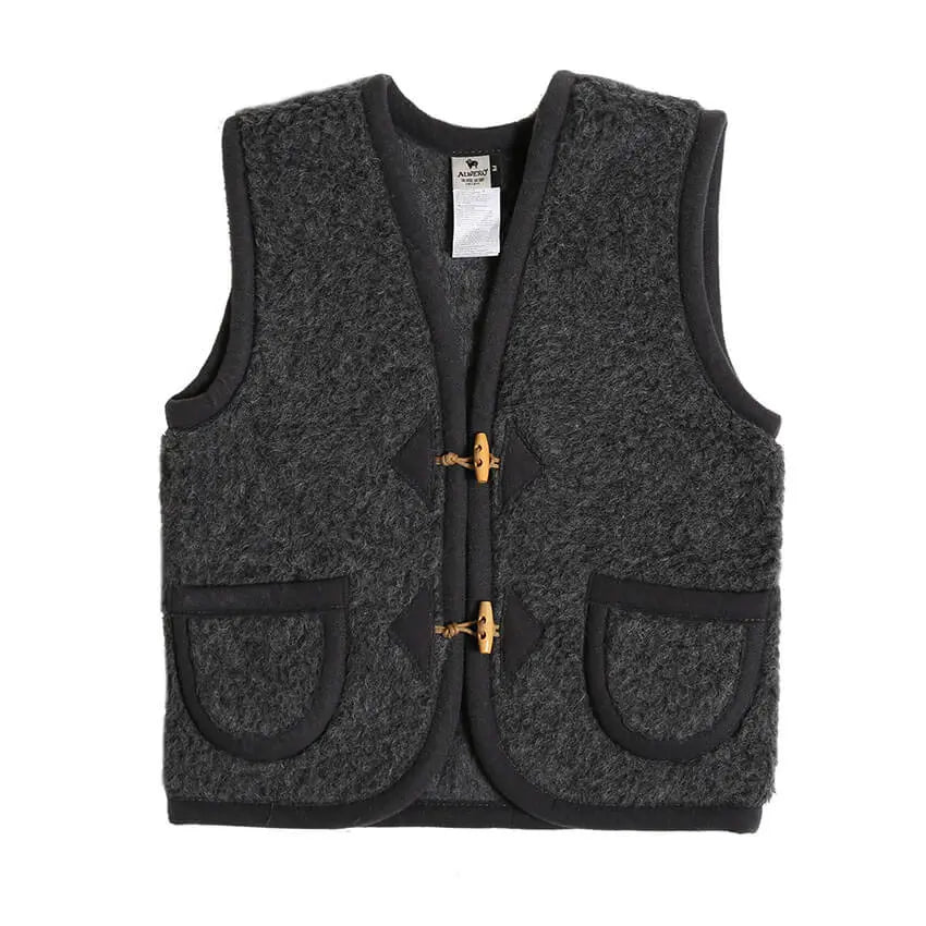 Bodywarmer kind van wol - Alpen junior Antraciet
