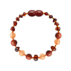Barnsteen armband kind cognac - aventurijn - jaspis