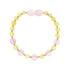Barnsteen armband kind lemon - rose quartz